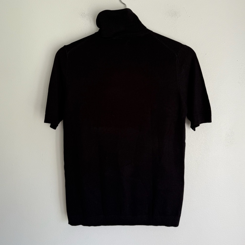 NWT Mango Short Sleeve Turtleneck Sweater in Black - Picture 6 of 9